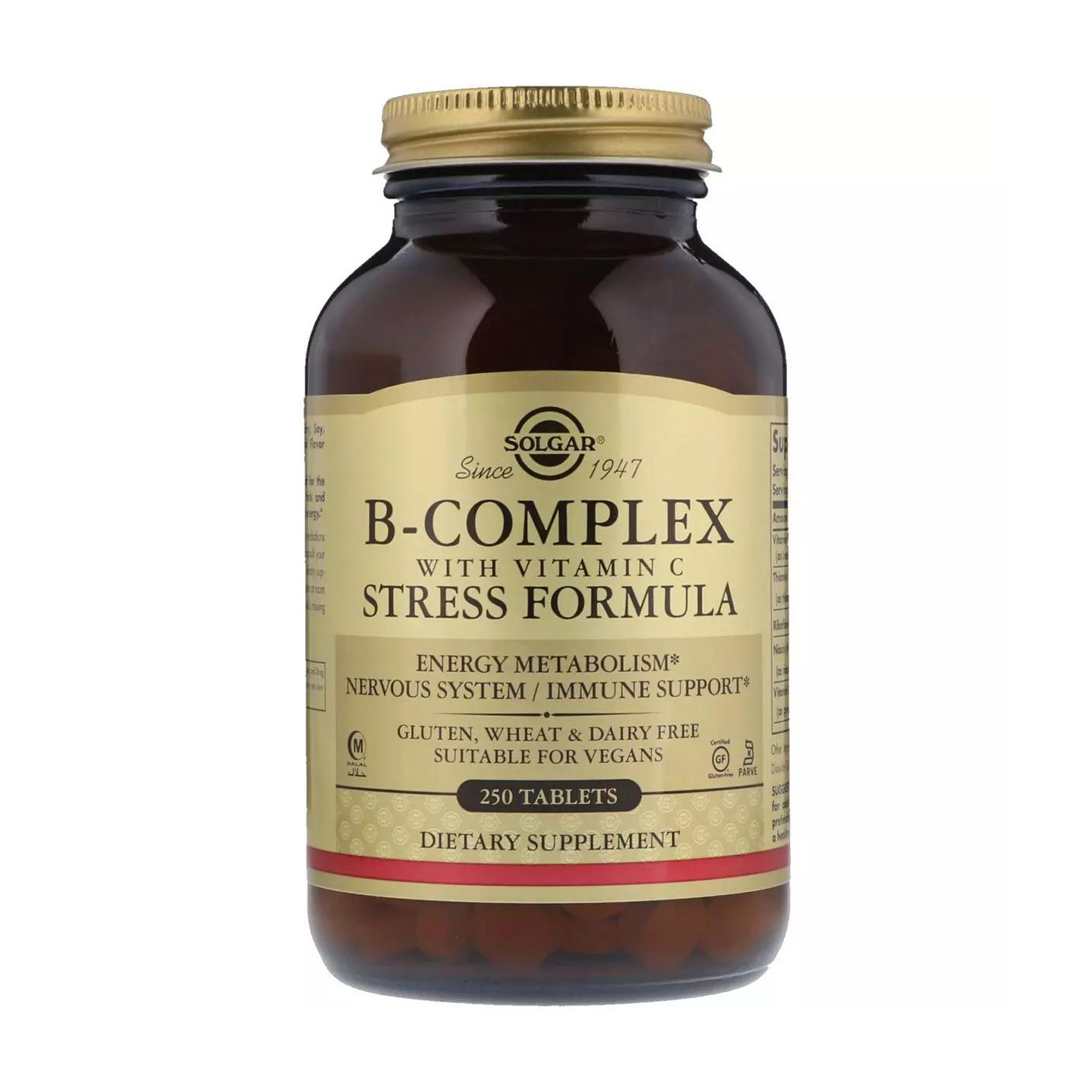Стрес формула з вітаміном С Solgar B-Complex With Vitamin С, 250 таблеток